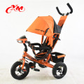 Vendendo o triciclo do bebê com barra de empurrar pode dobrável / kids trike com cinco cinto de segurança / triciclo da criança roda traseira tem freio